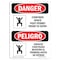 Signmission OSHA Danger, Confined Space Post Permit Bilingual, 10in X 7in Decal, 7" W, 10" H, Bilingual Spanish OS-DS-D-710-VS-1093 - alternate 1